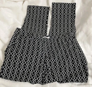 Merona, Women Black and White Geometric Straight Long Pants, Stretch, Size 8 - Picture 1 of 5
