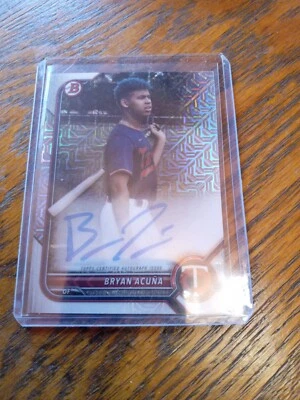 Bryan Acuna Auto MOJO Refractor 2022 Bowman Chrome RC BCMA-BA MINNESOTA TWINS  - Image 1 of 2