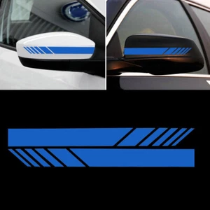 2x Car Accessories Blue Rearview Mirror Carbon Fiber Sticker Vinyl Stripe Decal - Foto 1 di 7