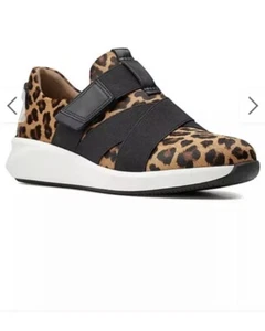 Clarks Women’s Un Rio Strap Leopard Print Riptape Trainers UK 5.5 D /39 - Picture 1 of 6
