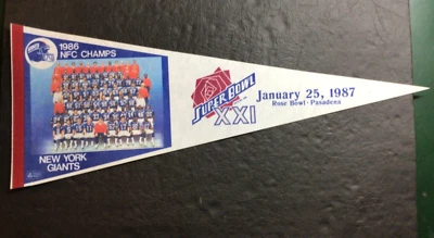 NEW YORK GIANTS ~ 1987 Super Bowl XXI Pennant ~ EX+!!! - Image 1 of 4