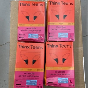 Thinx Teens, Super Absorbency Bikini Period Underwear, Large 13/14, 4 Packs 8200 - Picture 1 of 9