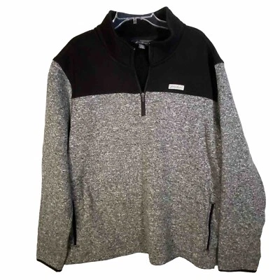Jaqueta Pulôver Masculina Eddie Bauer 1/4 Zíper Lã Tamanho 2XL Preta Cinza - Imagem 1 de 4
