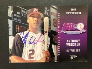 2003 WHITE SOX: Anthony Webster, SIGNED Card