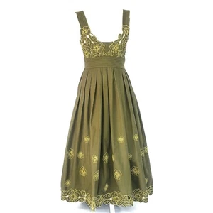 Trelise Cooper Bouquet Halter Dress Floral Green Embroidered Applique BNWT Sz 4 - Picture 1 of 7