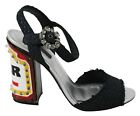Dolce & Gabbana Chaussures Noir Cristaux Lumières LED Sandales EU36/US5.5