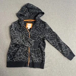 Cat & Jack Halloween Black Spider Web Zip-Up Hoodie Jacket kids Small 6/7 - Picture 1 of 8