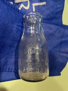 RARE 1920s Burlington VT Maple Syrup milk bottle 1/2 pint Vermont Trees - Picture 1 of 4