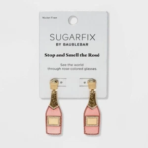 SUGARFIX by Baublebar Rose Bottle Drop Earrings - Rose Pink - Picture 1 of 2