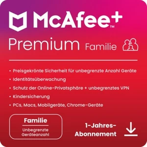 McAfee+ Premium Family Security (2024) Unbegrenzte Geräteanzahl 1 Jahr Download - Bild 1 von 2