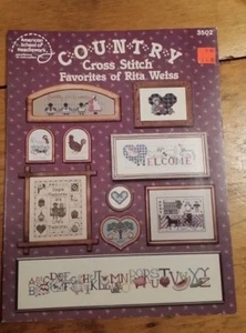 COUNTRY FAVORITES OF RITA WEISS SAMPLER CROSS STITCH PATTERN FREE SHIPPING - Picture 1 of 2