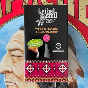 Tribal soul jumbo Backflow incense Cones White Sage & Lavender - Picture 1 of 3