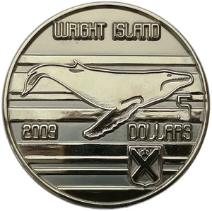 WRIGHT ISLAND - WESTARCTICA 5 DOLLARS 2009 WHALE 39mm UNC - Picture 1 of 2