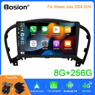 Carro CarPlay 9"" para Nissan Juke 2004-2016 Android 14 rádio GPS navegação 8G+256G WIFI - Imagem 1 de 4