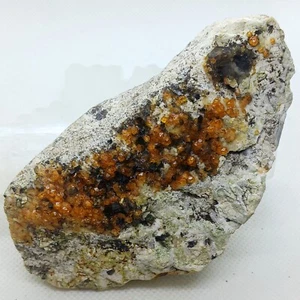Orange Spessartine Garnet With Smokey Quartz Specimen Natural Garnet Crystal Gem - Picture 1 of 9