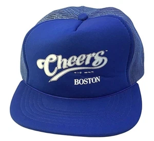 Cheers Boston Herren blau Snapback Trucker Mesh Mütze Kappe New Old Stock Vintage - Bild 1 von 7
