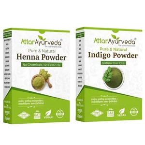 Attar Ayurveda Henna Powder With Indigo Powder 200gm Each Set Of 2