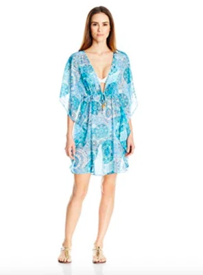 Vestido feminino Bleu Rod Beattie Soak Up Sun Caftan maiô azul G novo com etiquetas - Imagem 1 de 4