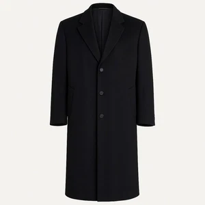Jos A Bank Mens XXL 52R Black Wool Blend Overcoat 3 Button Notch Lapel Coat - Picture 1 of 6