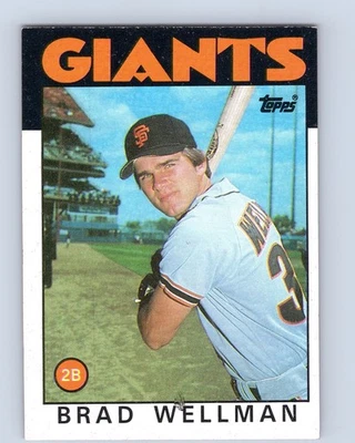 1986 Topps #41 Brad Wellman San Francisco Giants Baseball Card - Image 1 of 2