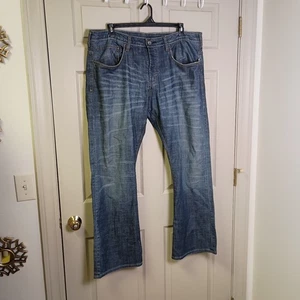 Pantalones de mezclilla Buffalo David Bitton para hombre 42x32 lavado oscuro rey pierna recta botón mosca - Imagen 1 de 7