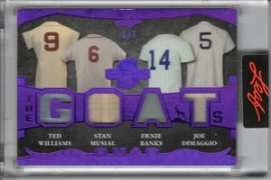 2025 LEAF SPECTACULAR TED WILLIAMS/STAN MUSIAL/ERNIE BANKS/JOE DIMAGGIO 4X-GAME- - Picture 1 of 2
