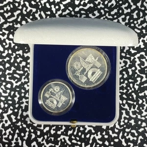 1993 Israel 2x Coin Proof Set Lot#B2913 Silver! With Case & C.O.A. - Picture 1 of 4