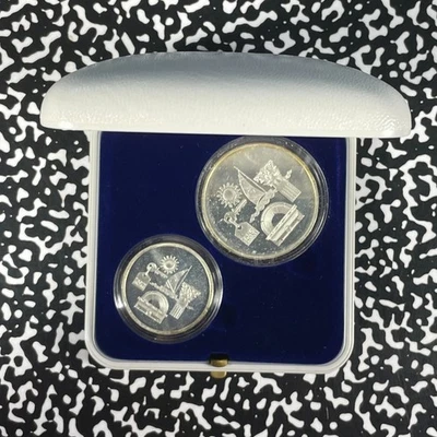 1993 Israel 2x Coin Proof Set Lot#B2913 Silver! With Case & C.O.A. - Image 1 of 4