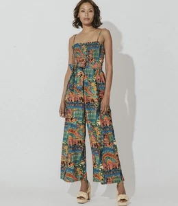 Cleobella Sefina Jumpsuit Sleeveless Elastic Smock Bodice Org. Cotton XS - Picture 1 of 18