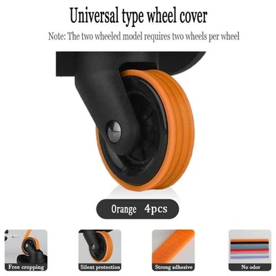 Fundas protectoras para ruedas de equipaje: ruedas de silicona con amortiguación de ruido para viajes Foto 1 de 4