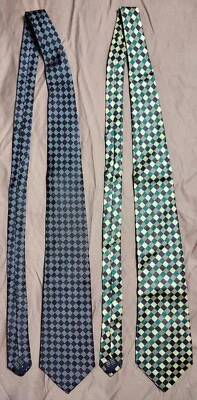 Juego de 2 Corbatas Nordstrom Hombre Multicolor Geométricas Toda Seda Hechas en Italia Foto 1 de 4