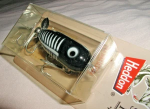 VINTAGE HEDDON TINY TORPEDO LURE 360-XBW-BLACK WHITE RIB SURFACE BAIT,NOS-Disc - Picture 1 of 6