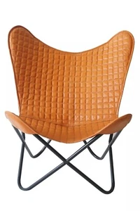 Handmade Vintage Leather Butterfly Chair for Office Hotel living Room - Picture 1 of 4