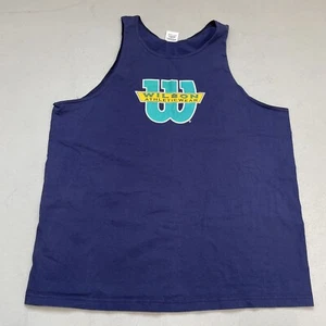 Wilson Athleticwear Tank Top Shirt Vintage Blue Teal Sleeveless Men 2XL Cotton - Picture 1 of 8