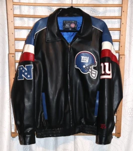 G-III Sports New York NY GIANTS Faux Leather Bomber JACKET, Mens XL, NEW w/o Tag - Picture 1 of 7