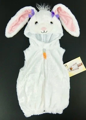 Disfraz de Conejo Halloween 6-9 Meses Blanco Acolchado Chaleco Capucha Cremallera Frontal Foto 1 de 4