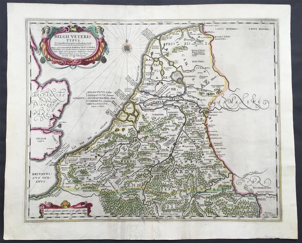 1638 Jan Jansson Large Original Antique Map of The Netherlands, Holland, Belgium - Image 1 of 3