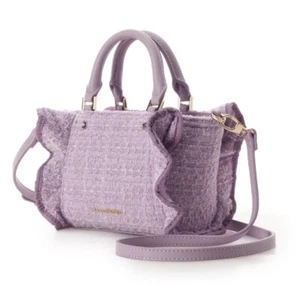 Samantha Vega Tweed frills Mini Lavender 2Way Handbag Shoulder frill NEW Gift - Picture 1 of 19
