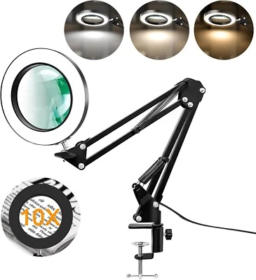 Magnifying Glass with Light and Stand, 10X Magnifying Lamp, 2-In-1 Desk Magnifie - Image 1 of 4