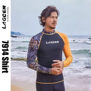 CAMISAS TOP DE NATACIÓN PARA HOMBRE PROTECTORES CONTRA ERUPCIONES MANGA LARGA SURF SNORKELING DEPORTES ACUÁTICOS 7914 - Imagen 1 de 8