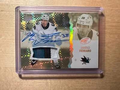2023-24 Upper Deck Ice Mario Ferraro Gold Patch Auto /49 - Image 1 of 2