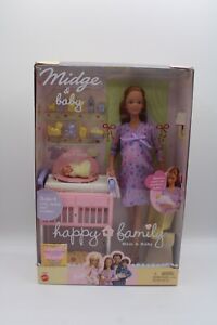 Barbie Pregnant Midge & Baby Vintage NIB  Doll Happy Family 2002 #56663