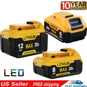 2Pack Battery For DeWalt 20V 20 Volt Max XR 12.0AH Lithium Ion DCB206-2 DCB200-2 - Picture 1 of 20