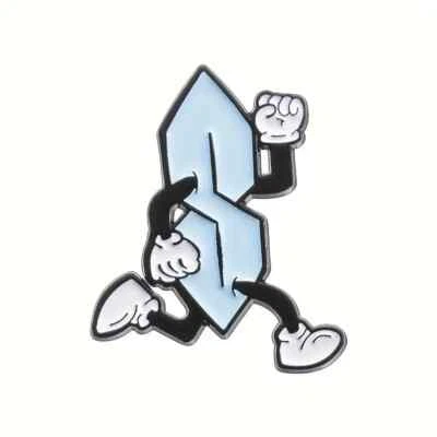 Super Cool 90s "S"  Pin - Graffiti Bubble Letter Doodle Pointy Millennial 6 Line - Image 1 of 4