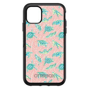 OtterBox Symmetry für Apple iPhone (Modell auswählen) Preppy Turtles rosa Hintergrund - Bild 1 von 20