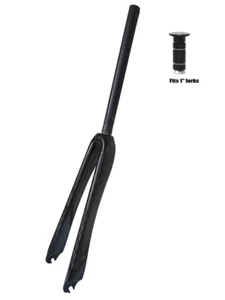 700C 25c Fibra de Carbono Bicicleta Bicicleta de Carreras 1 pulgada 25,4 mm Horquillas de Carbono 45mm Rastrillo - Imagen 1 de 17