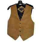 Scully Mens Brown Leather Western Wedding Vest Size Small