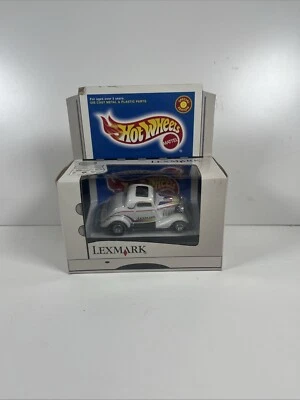 Hot Wheels Lexmark Printers White 3 Window '34 Ford W/ Real Riders C16 - Image 1 of 3