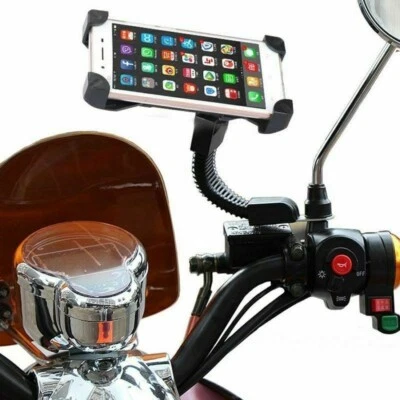 Motorcycle/Bike Mirror/Handlebar 360° Bolt Gooseneck Mount Holder For Cell Phone - Image 1 of 4
