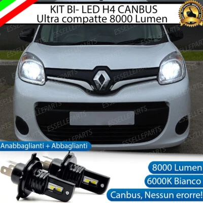 KIT FULL LED RENAULT KANGOO MK2 II LAMPADE LED H4 6000K BIANCO NO ERROR 8000LM - Immagine 1 di 4
